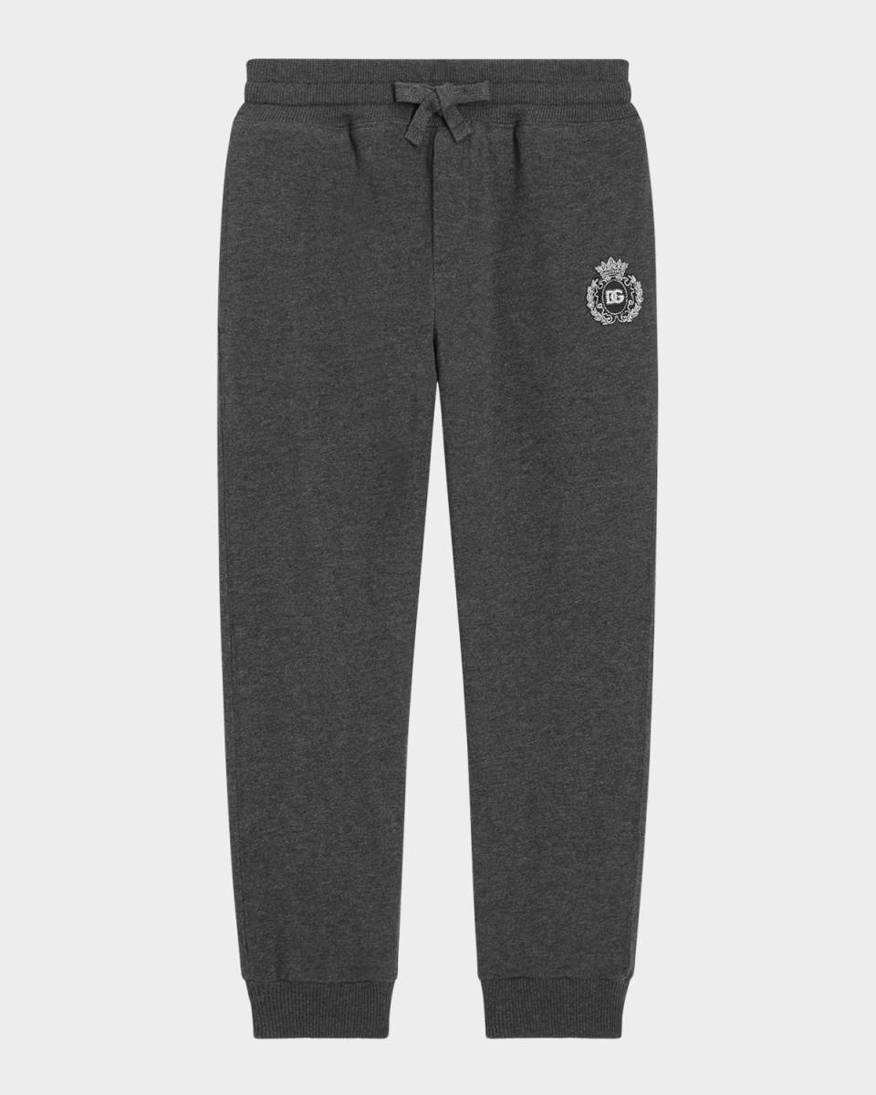 Boy's Melange Knit Cotton Jog Pants, Size 4-